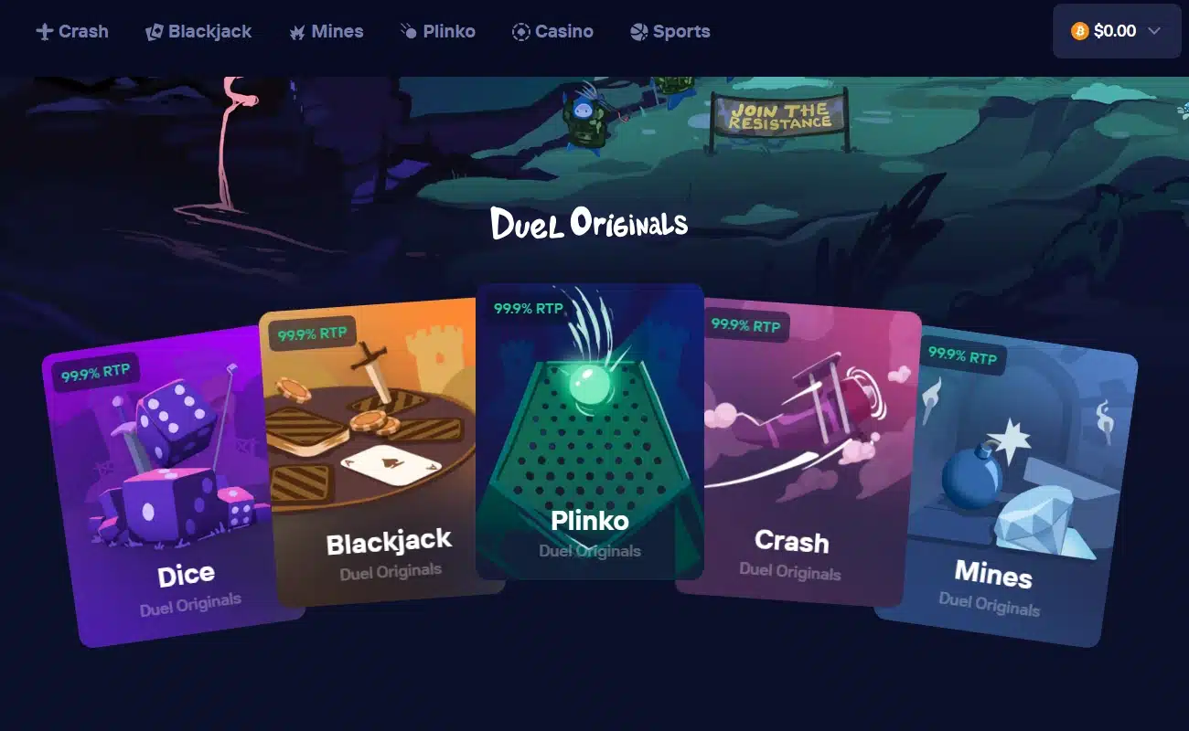 Duel Casino — зеркало